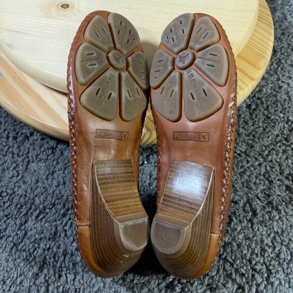 Pikolinos Jerez Loafer Womens Size 9 Brown Leather Wedge Heel Slip On Shoe Spain - Picture 9 of 9